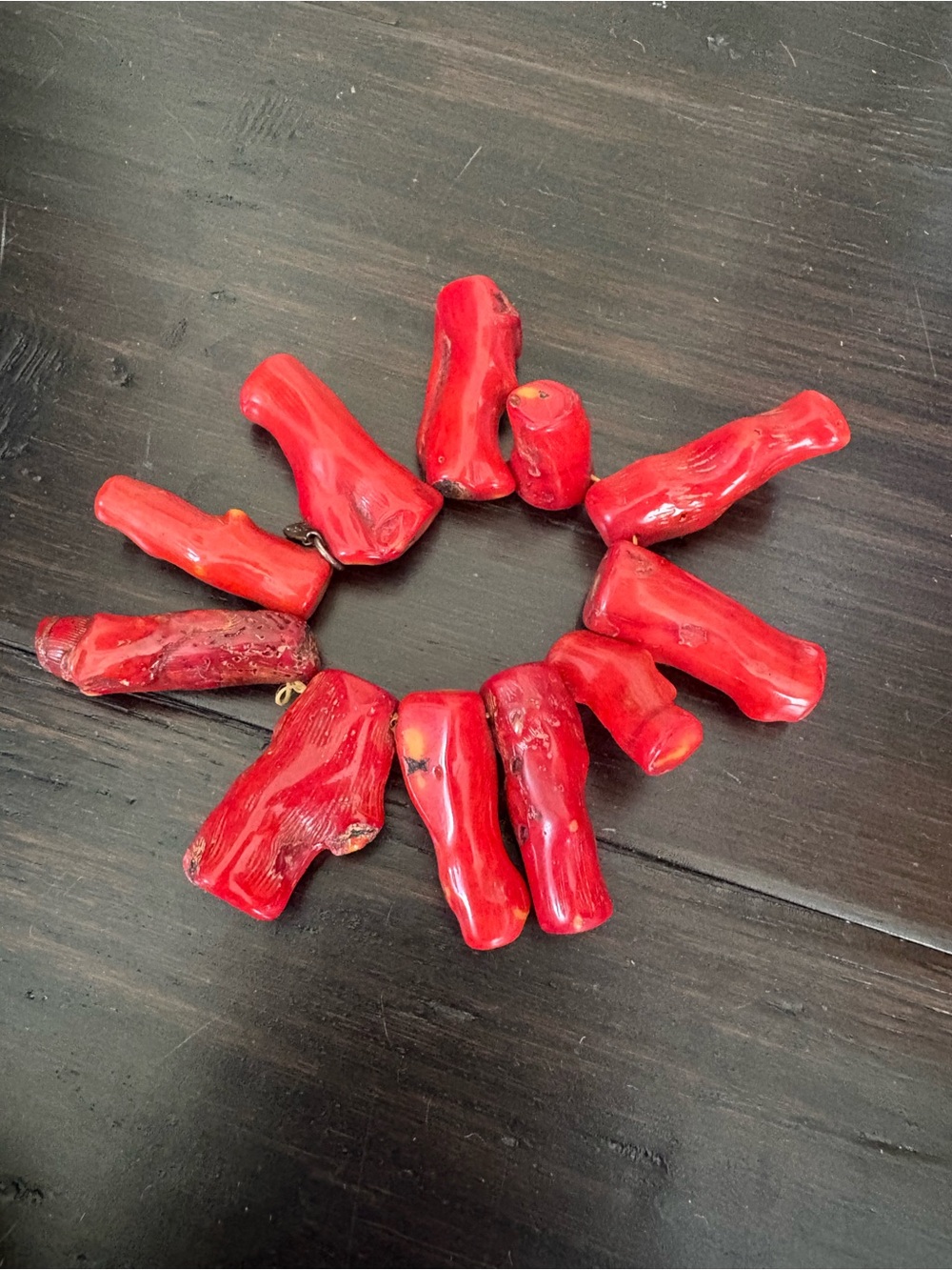 Red Natural Coral Statement Bracelet - Women Jewelry